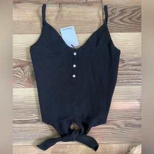NWT Black Tie Tank Crop Top